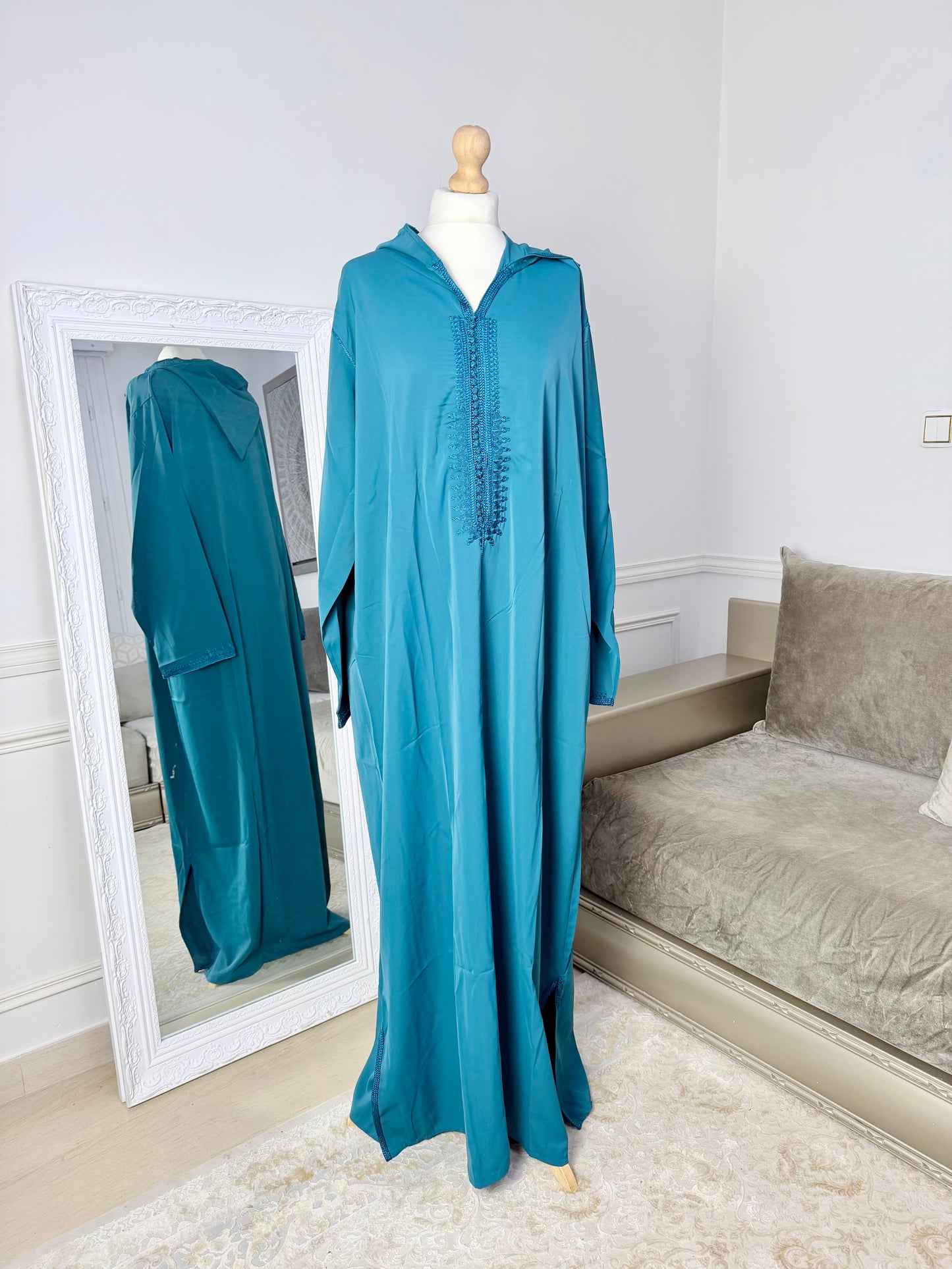 Jellaba Halima bleu canard