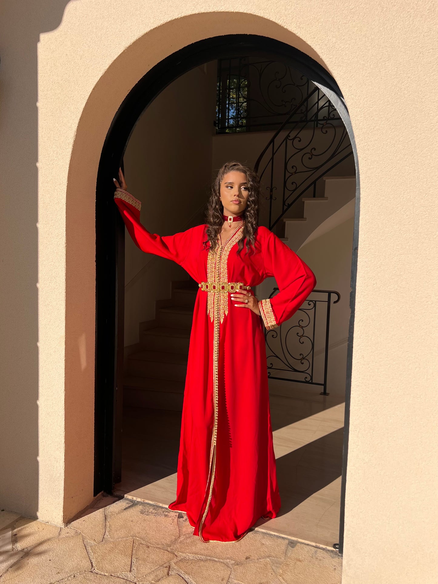 Caftan Eman rouge