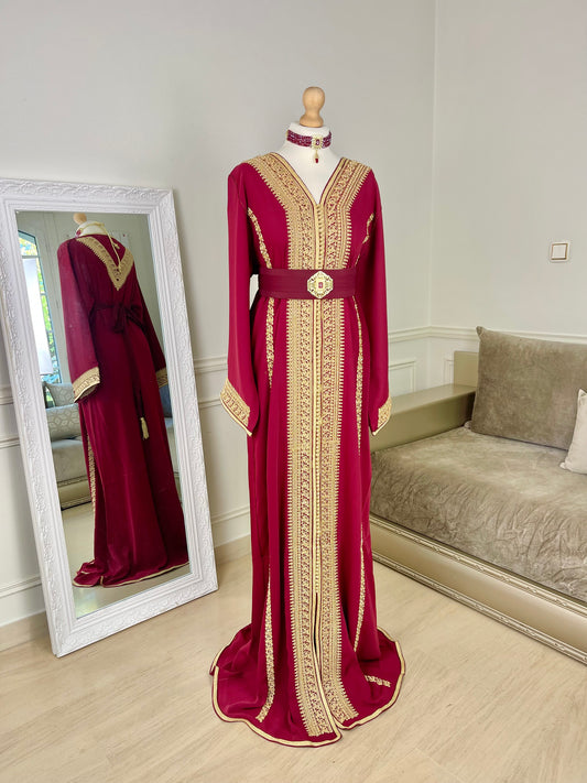 Caftan Rania bordeaux