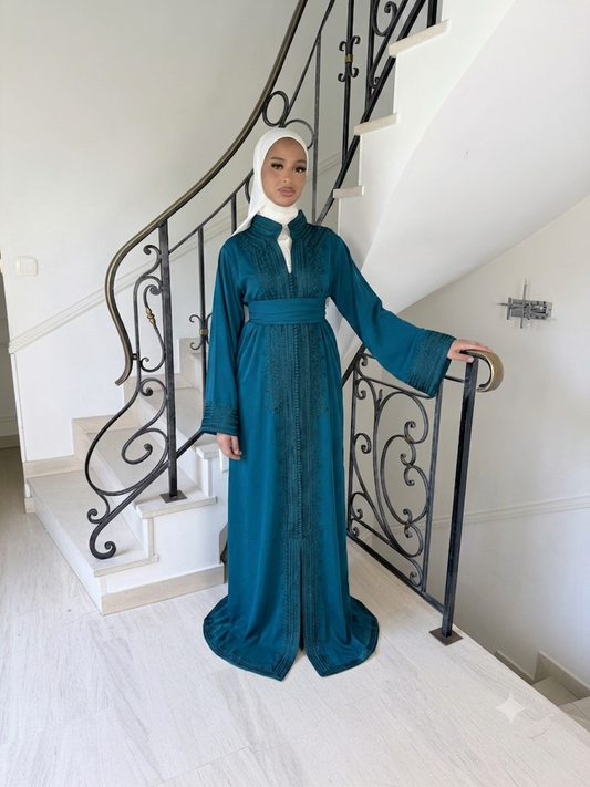 Caftan Wydad bleu canard