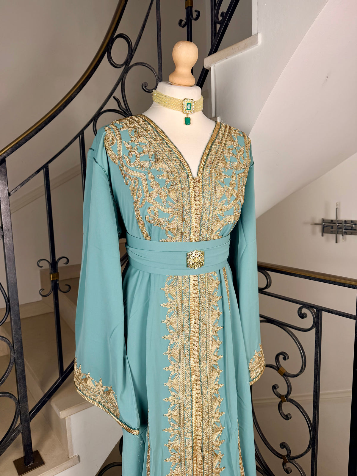Caftan Alma vert eau