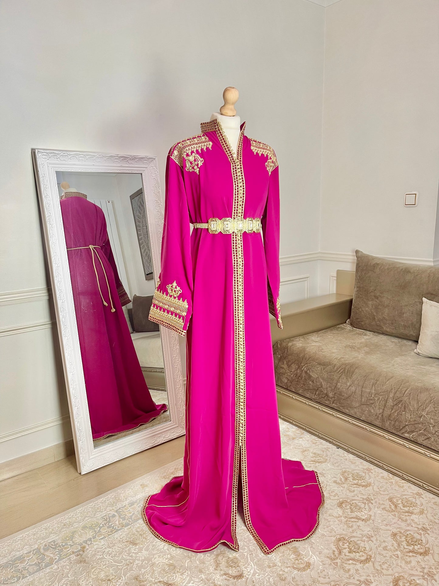 Caftan Inès rose fushia