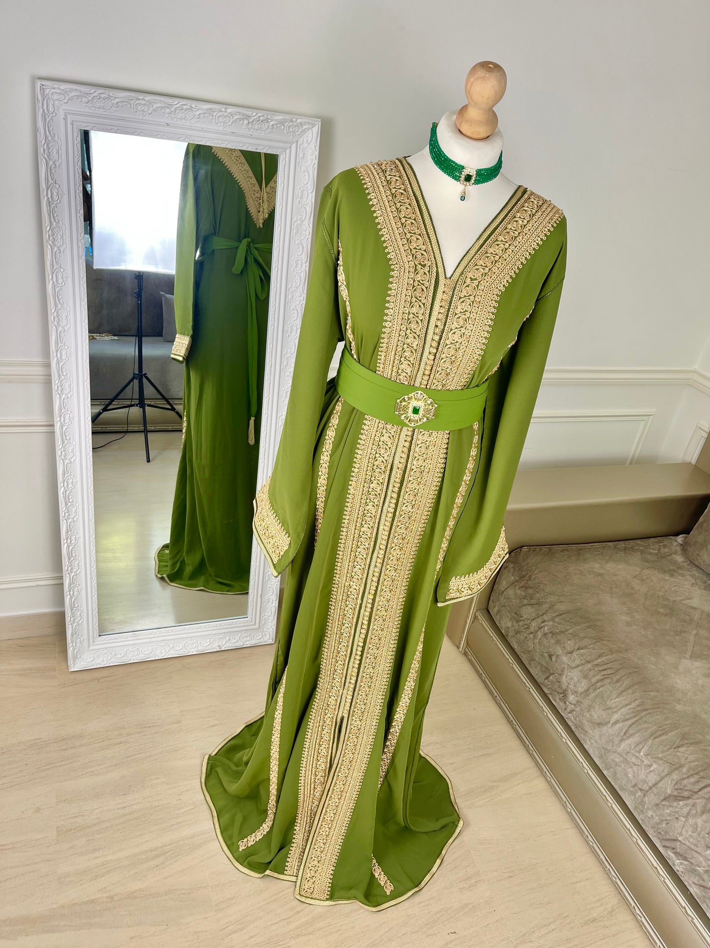 Caftan Rania vert olive