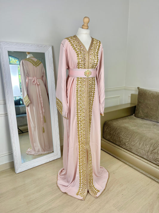 Caftan Leïna rose poudrée