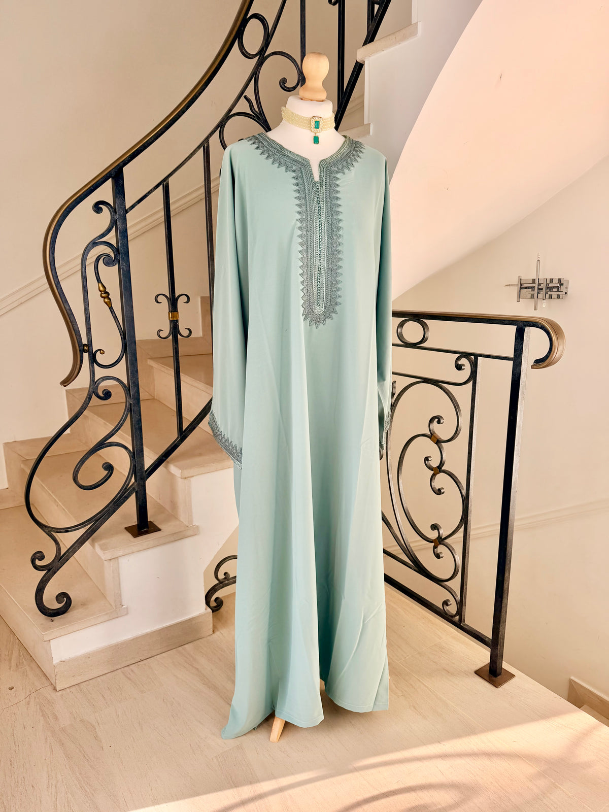 Gandoura Lina vert eau