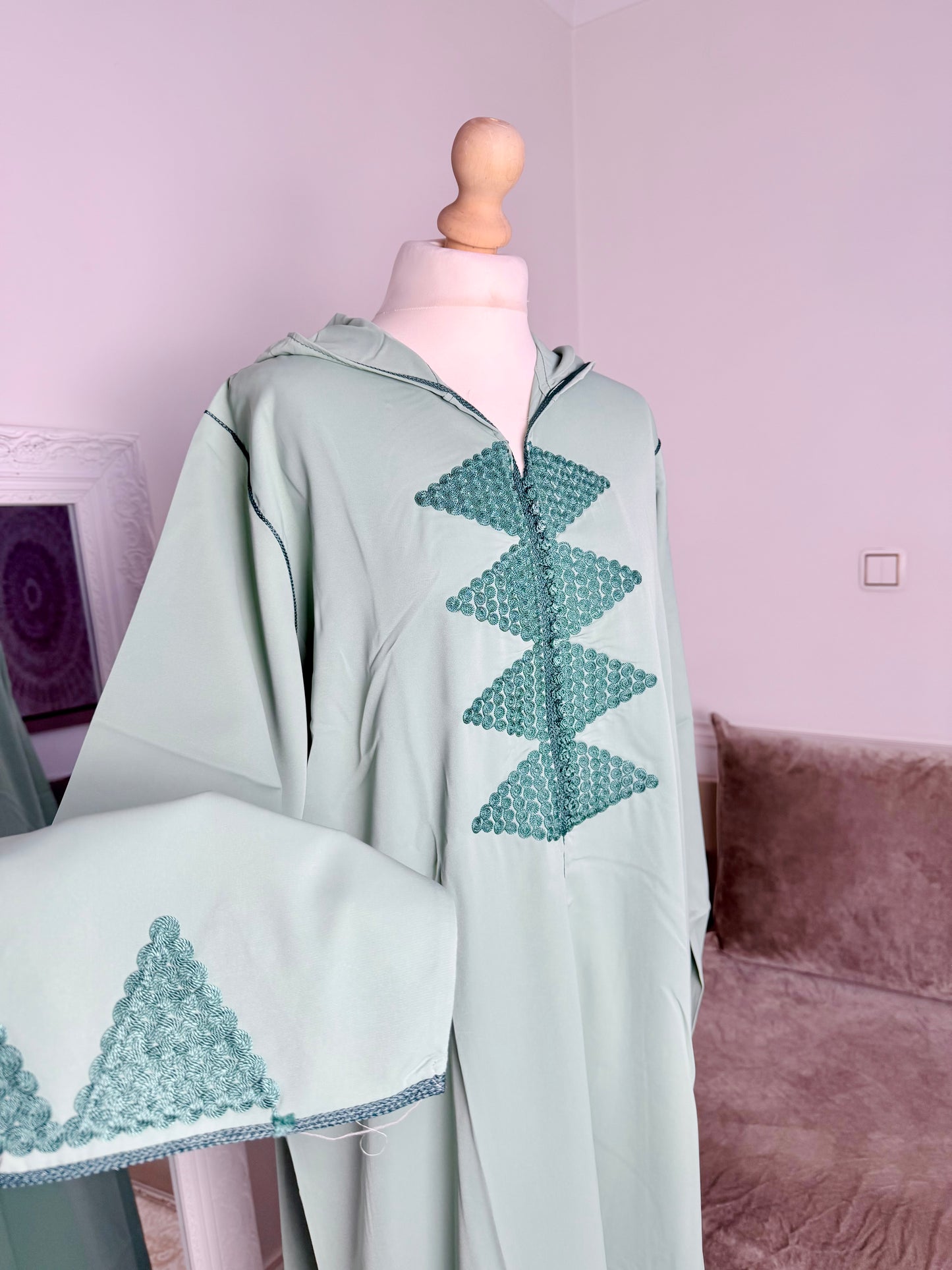 Jellaba Leïna vert eau