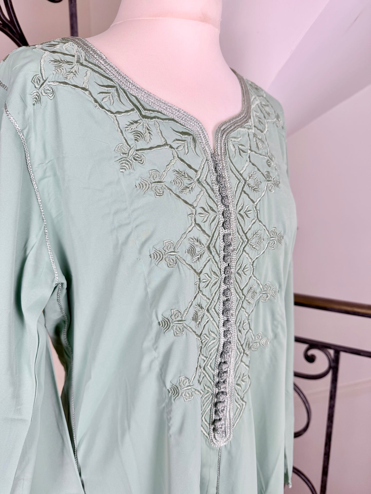 Gandoura Safia vert IMPARFAITE