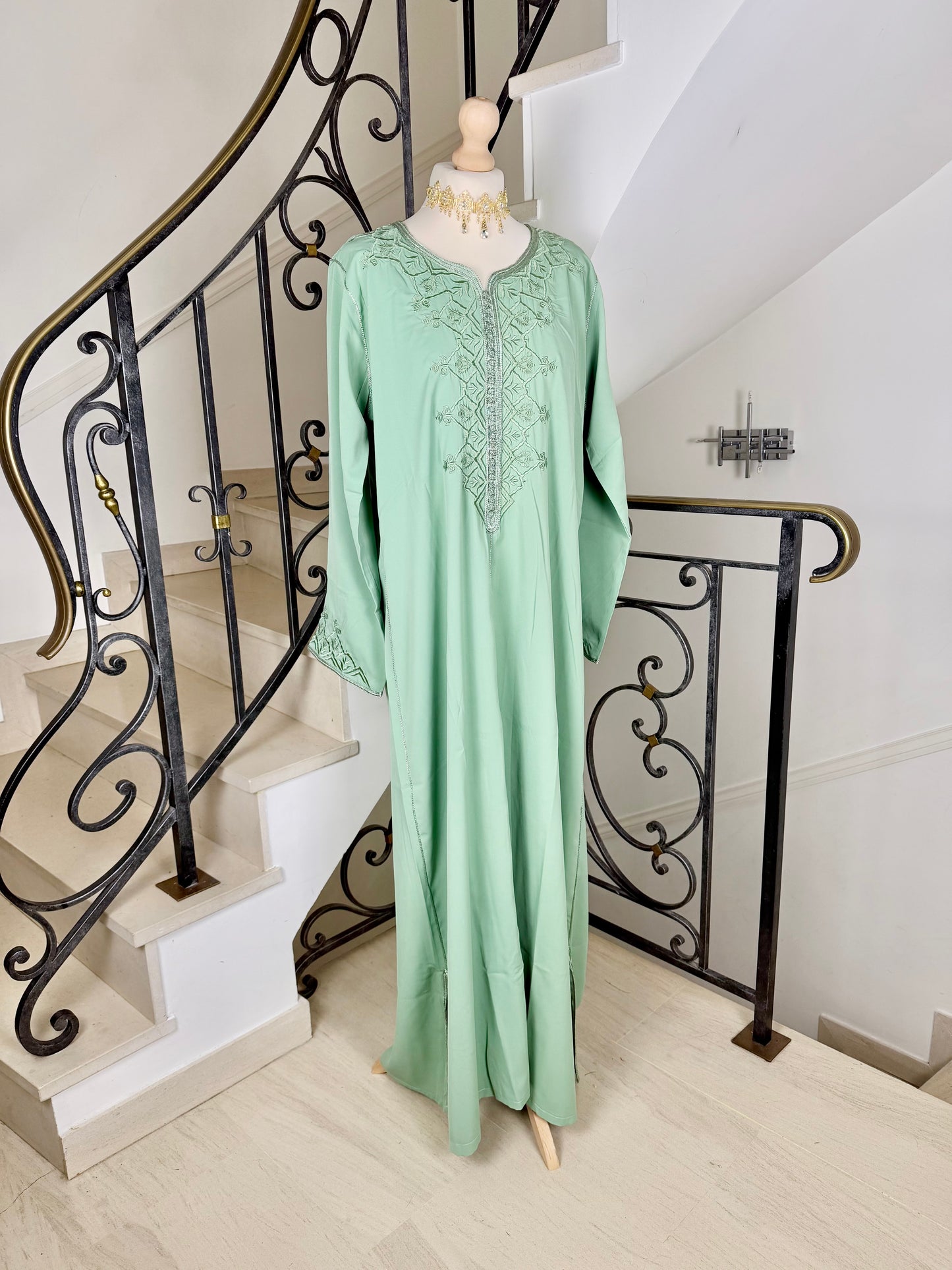 Gandoura Safia vert IMPARFAITE