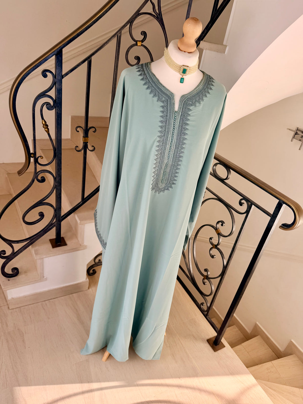 Gandoura Lina vert eau