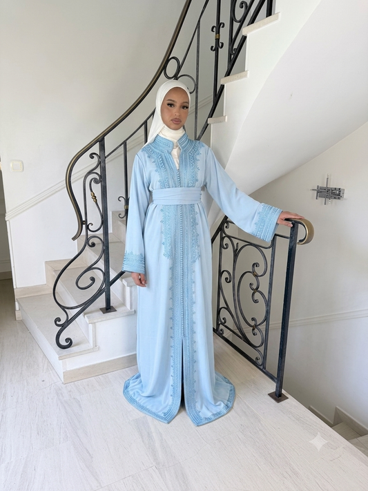 Caftan Wydad bleu ciel