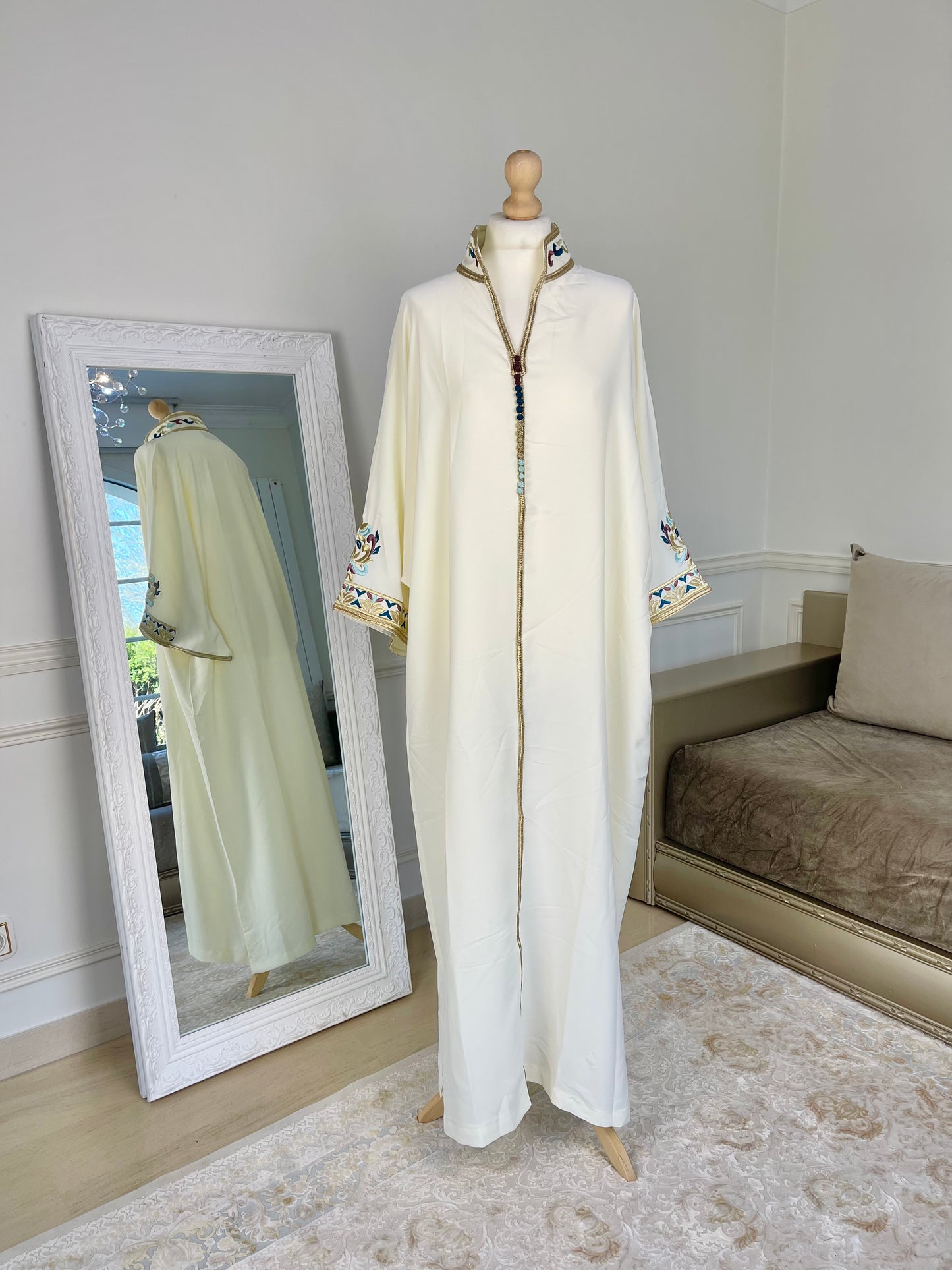 Gandoura Aïcha blanc cassé