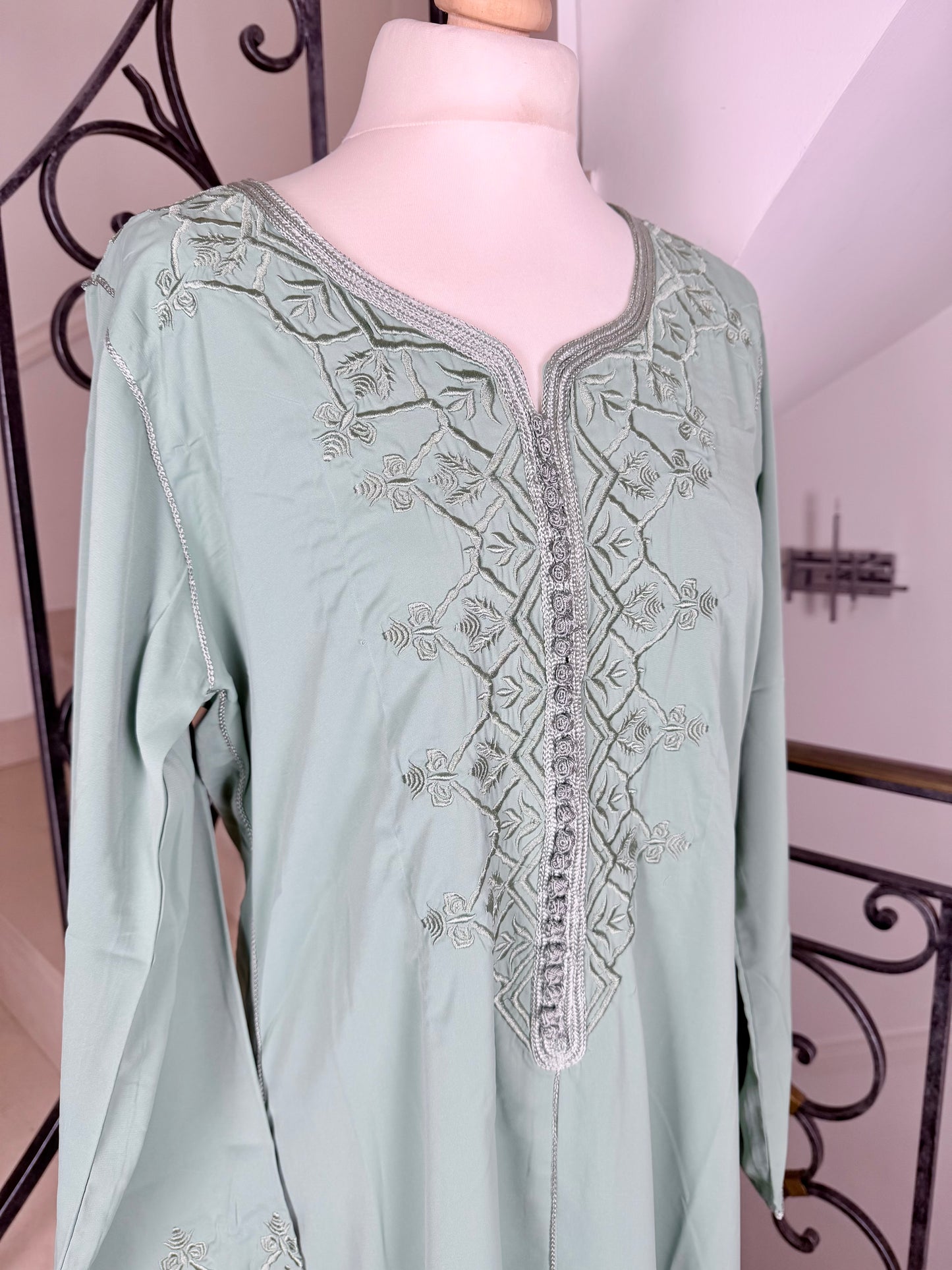 Gandoura Safia vert IMPARFAITE