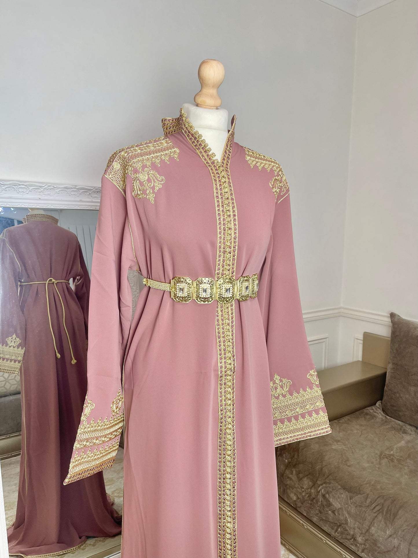 Caftan Inès rose pale