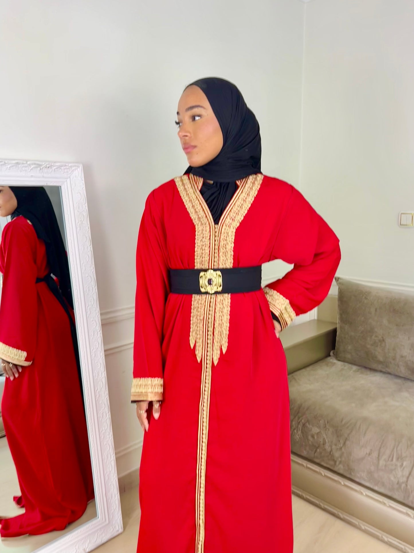 Caftan Eman rouge