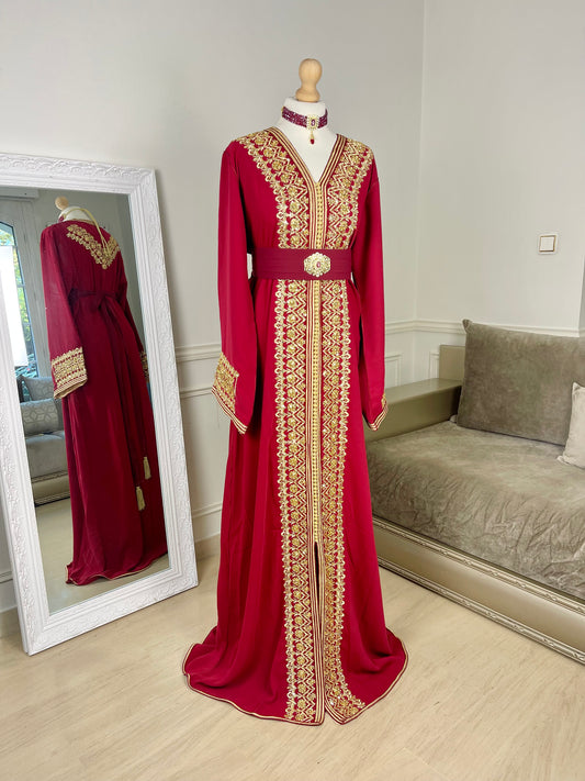 Caftan Leïna bordeau