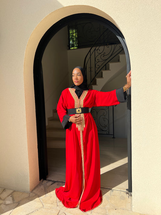 Caftan Eman rouge