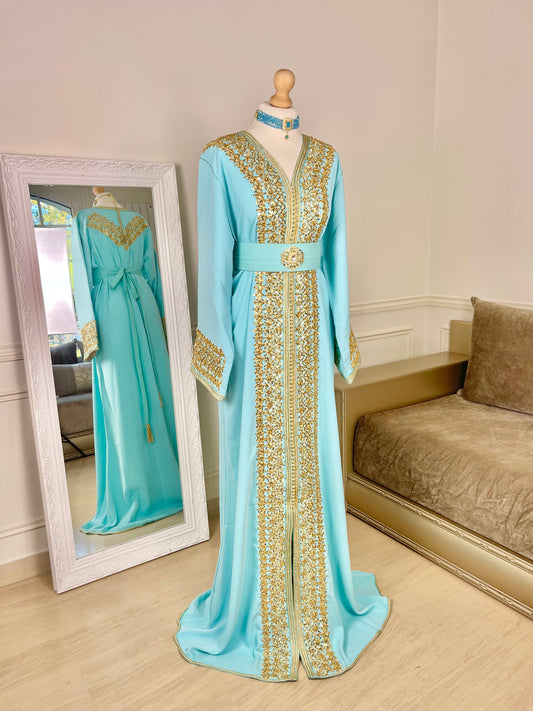 Caftan Leïna turquoise