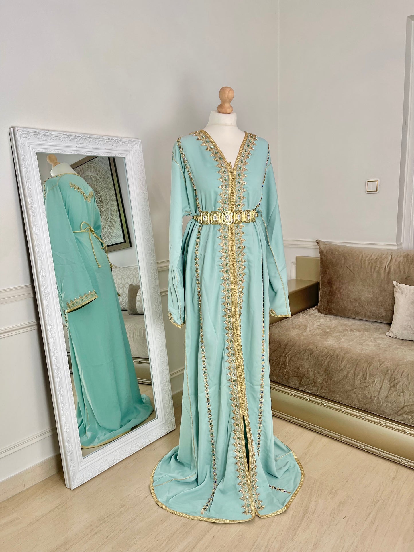 Caftan Sarah vert eau