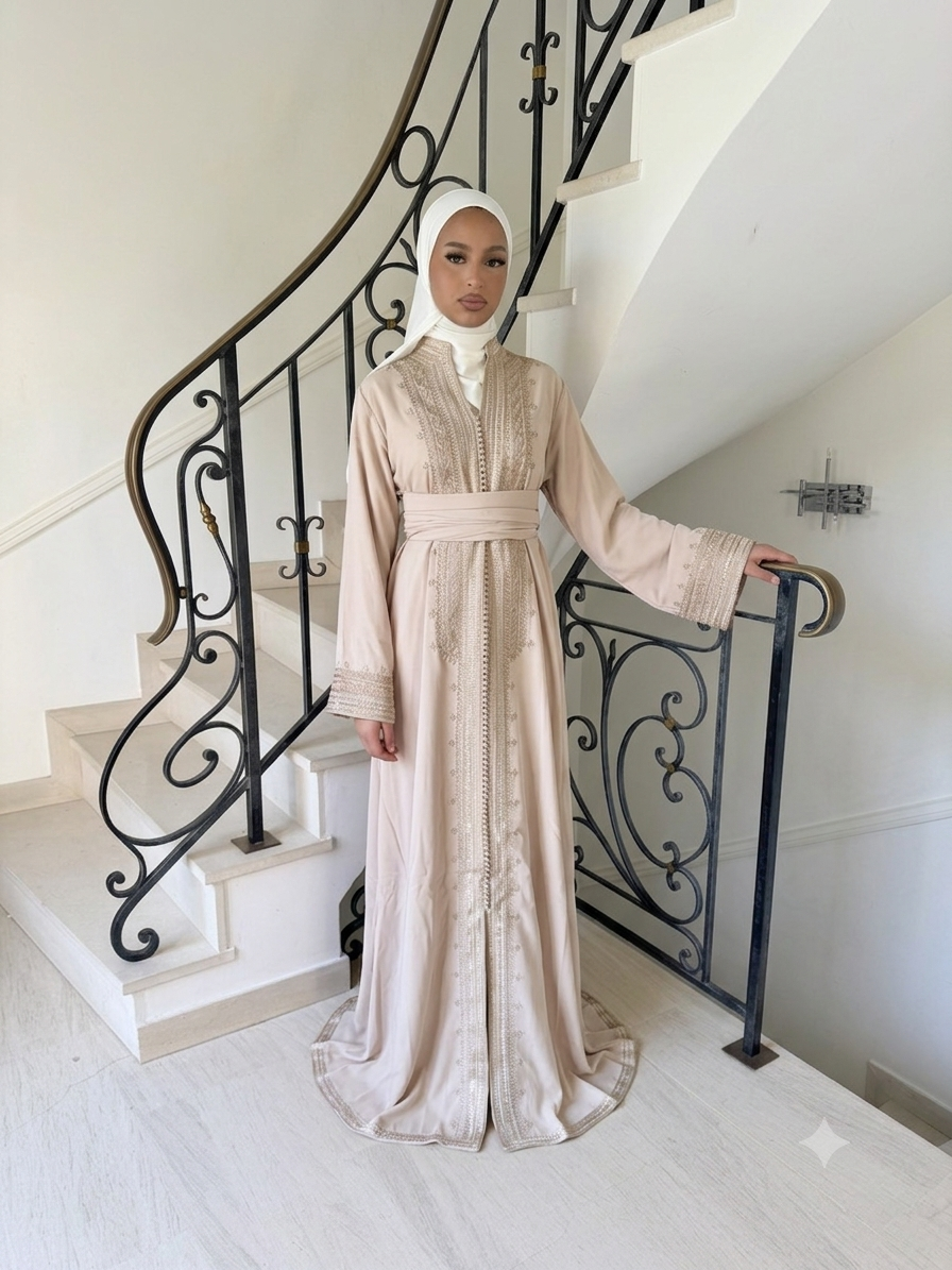 Caftan Wydad blanc cassé