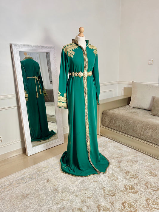 Caftan Inès vert sapin